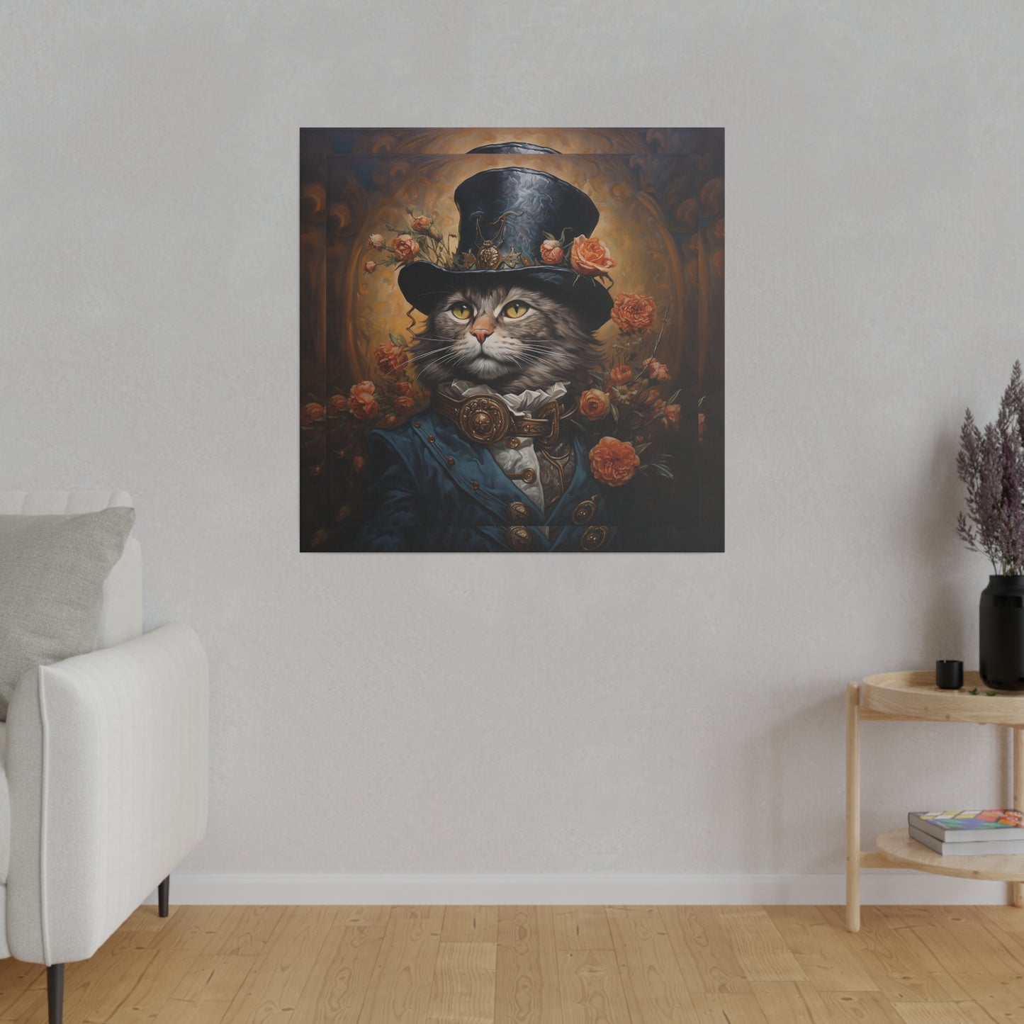 Cat with Hat Matte Canvas