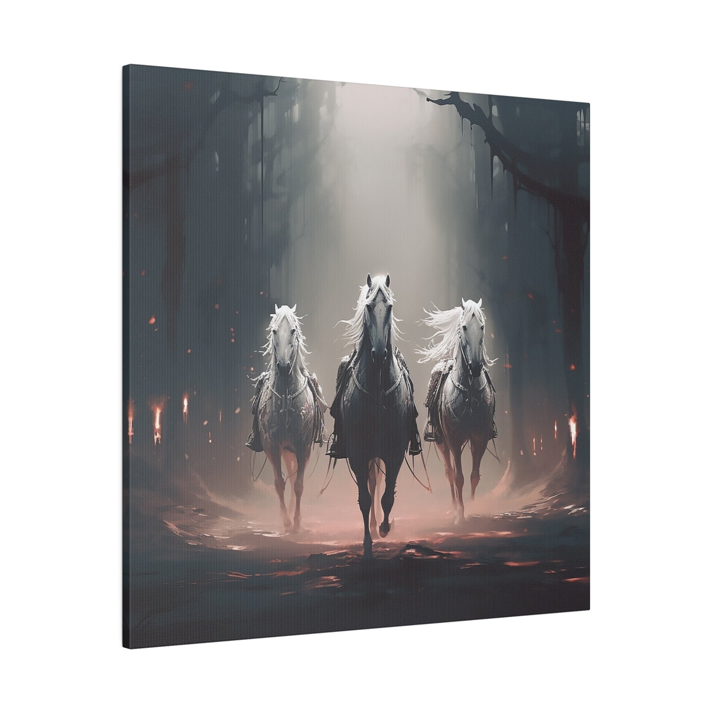 Lienzo mate de caballos guerreros
