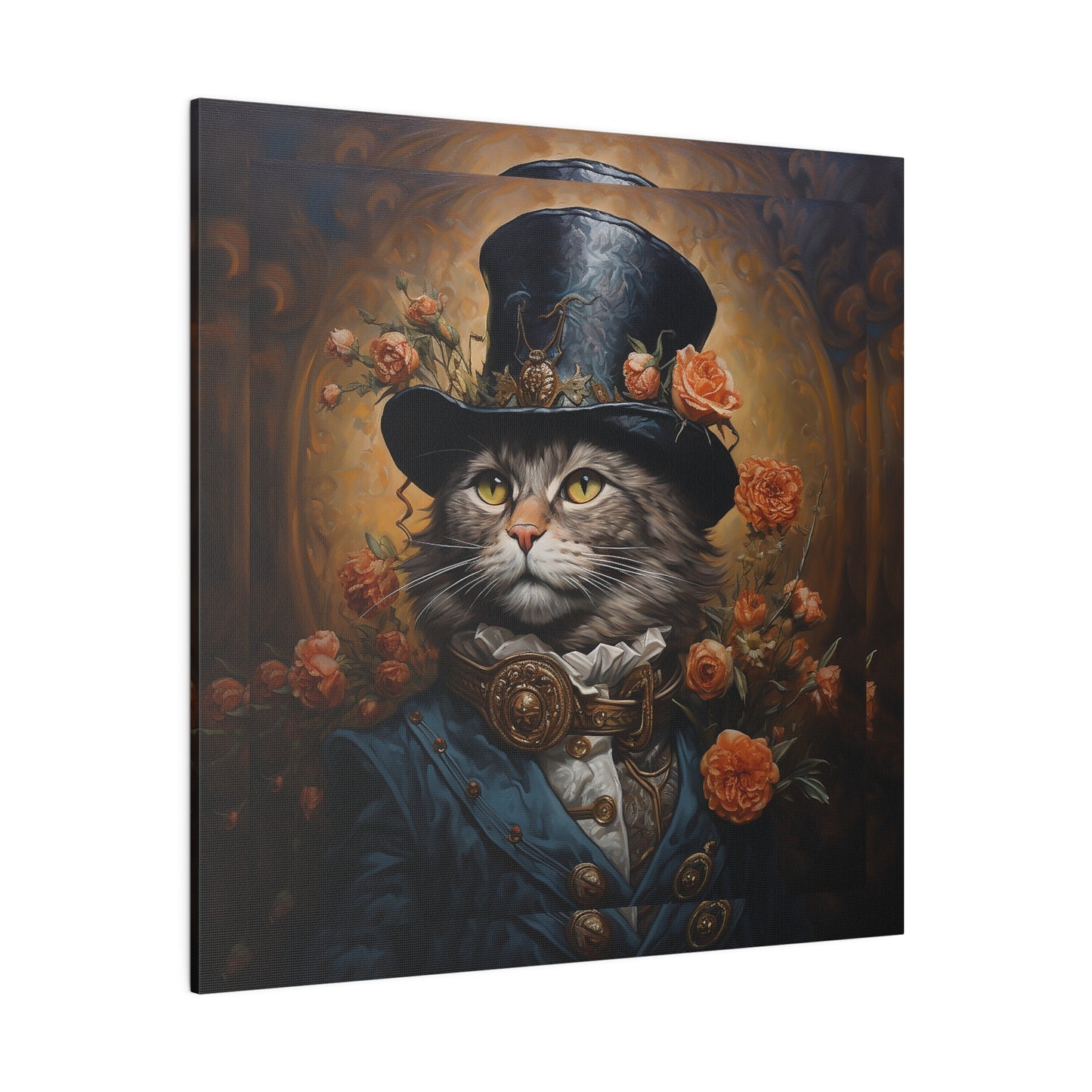 Cat with Hat Matte Canvas