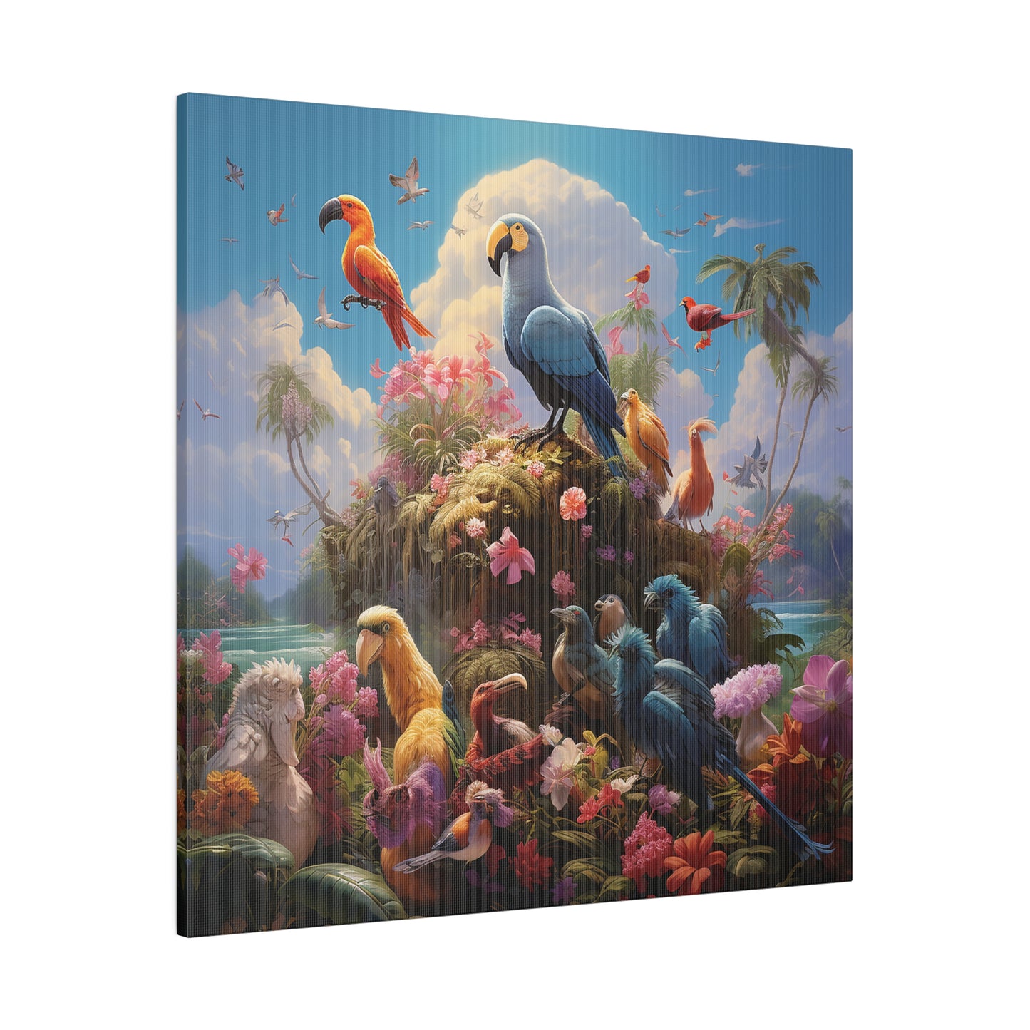 Tropical Birds Matte Canvas