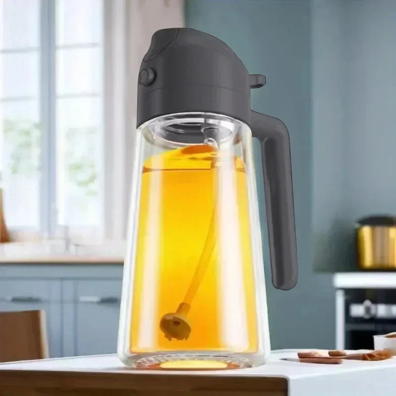 500ml Dual-Function Glass Oil Sprayer and Bottle for BBQ, Baking, and Kitchen Use