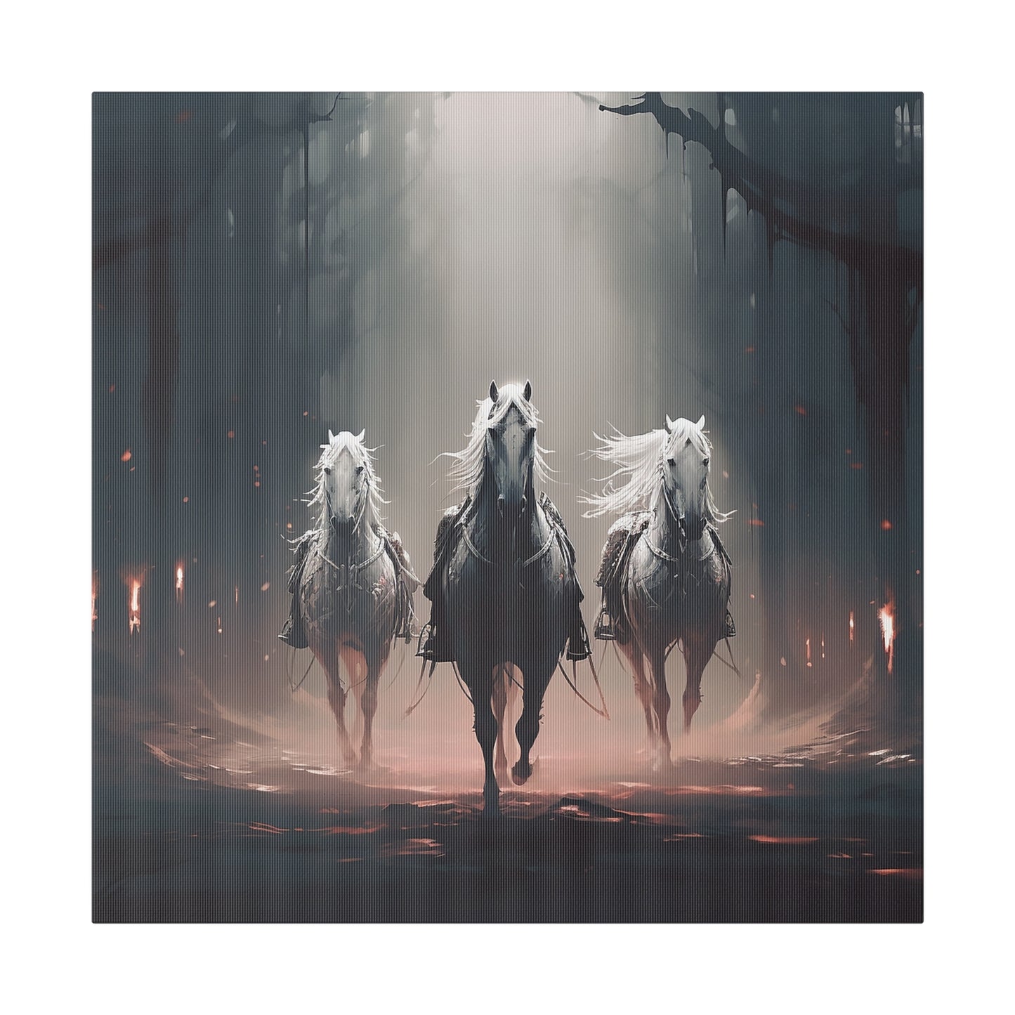 Lienzo mate de caballos guerreros