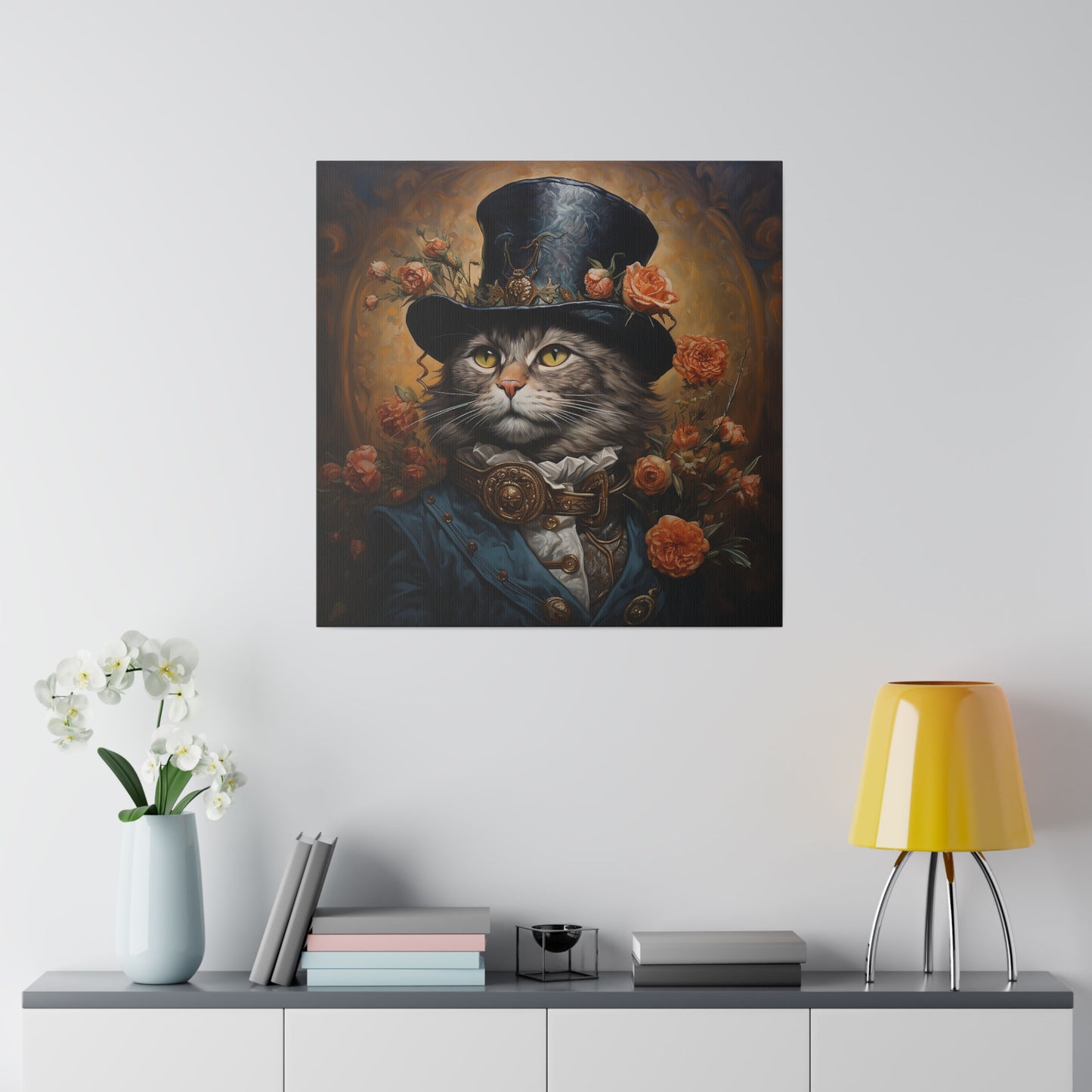 Cat with Hat Matte Canvas