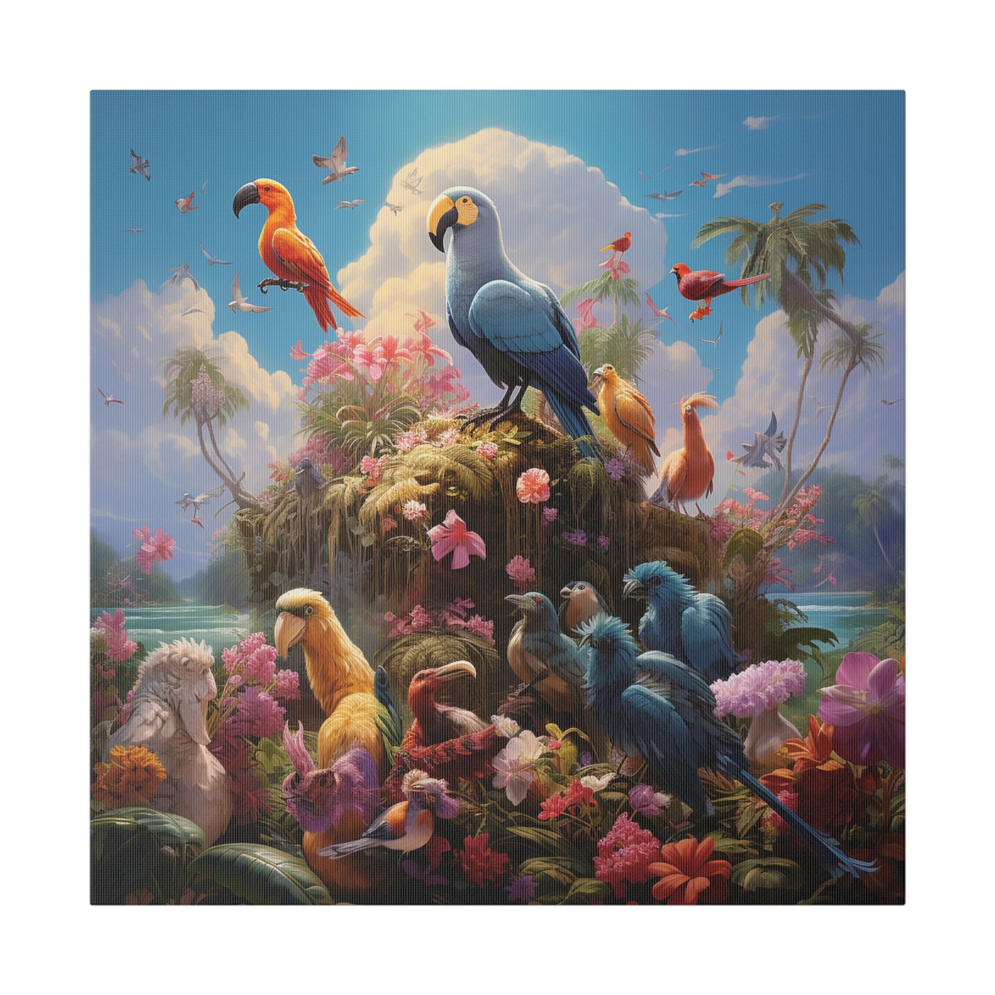 Tropical Birds Matte Canvas