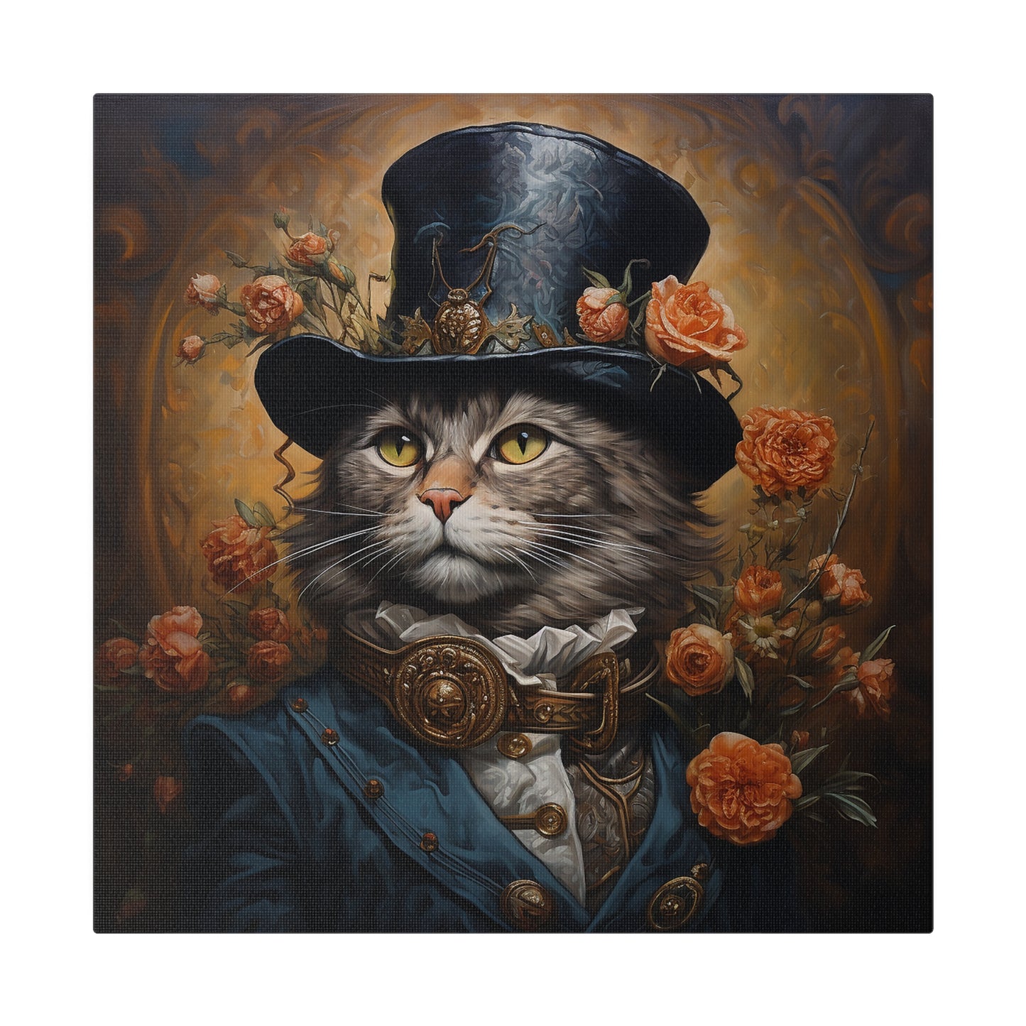 Cat with Hat Matte Canvas