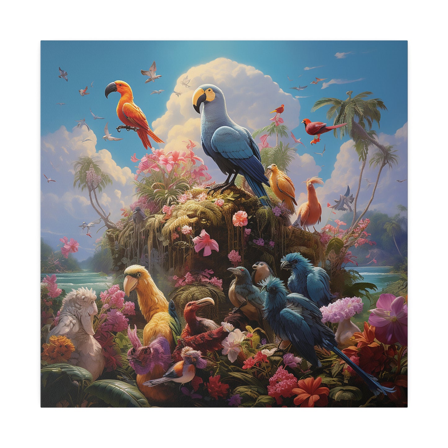 Tropical Birds Matte Canvas