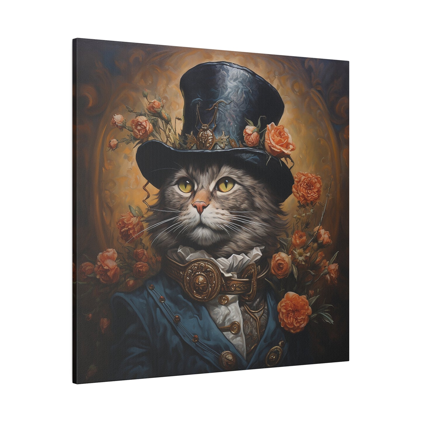 Cat with Hat Matte Canvas
