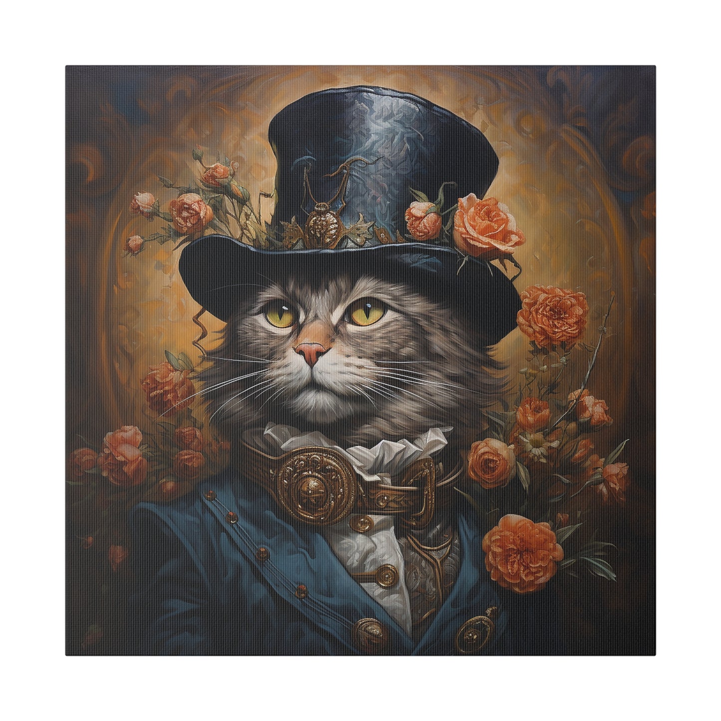 Cat with Hat Matte Canvas