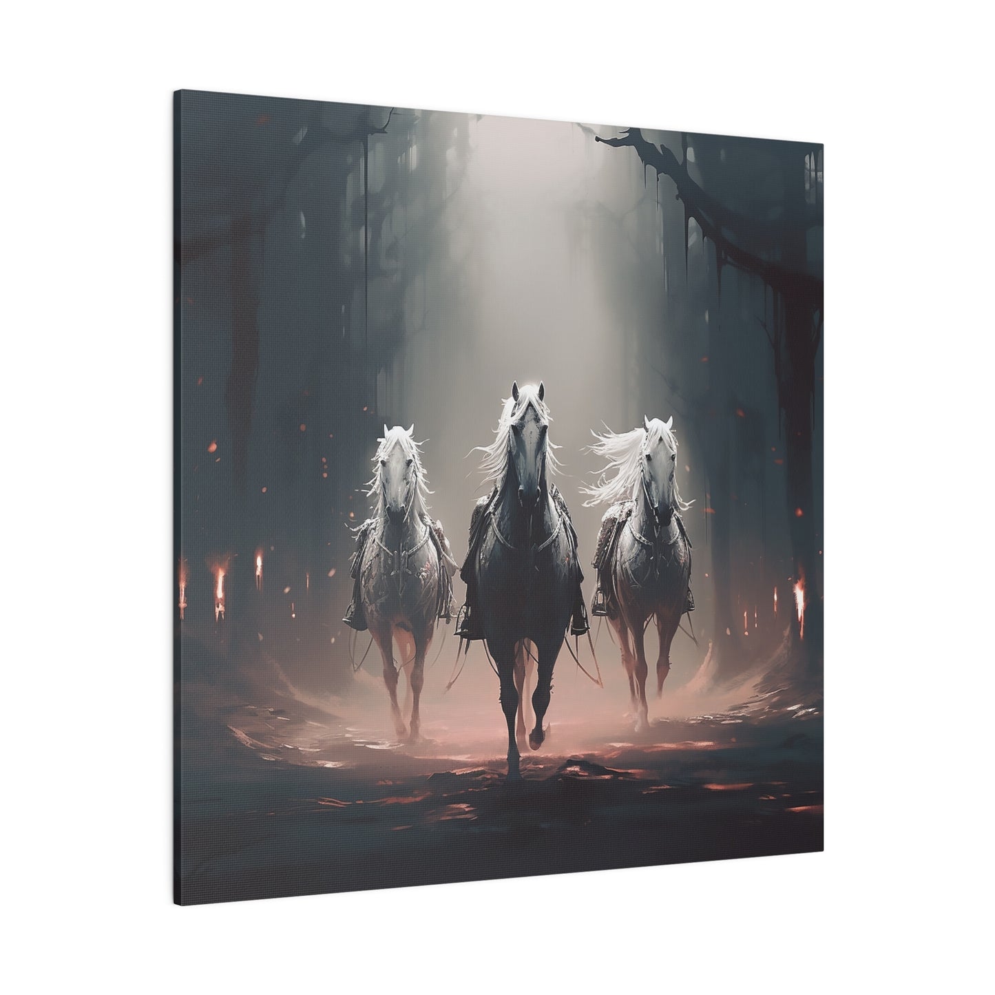 Lienzo mate de caballos guerreros