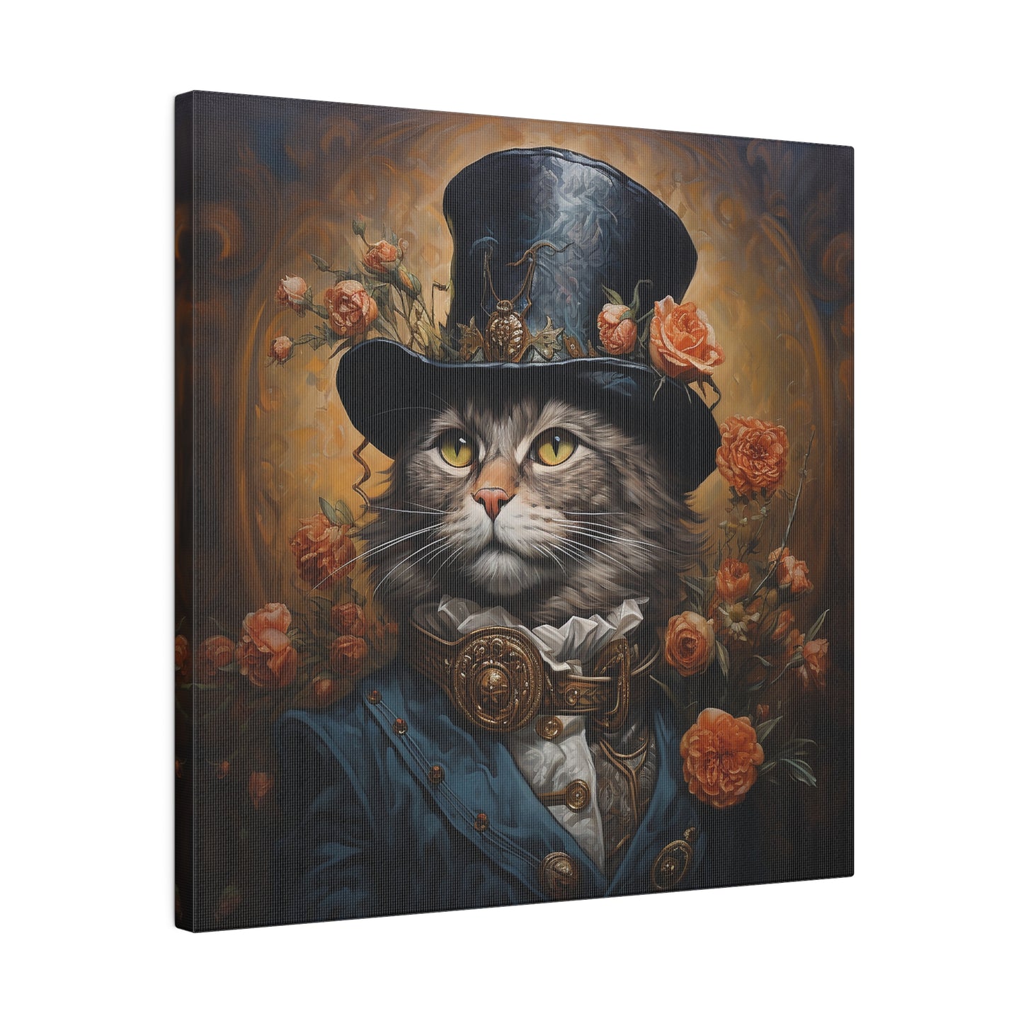Cat with Hat Matte Canvas