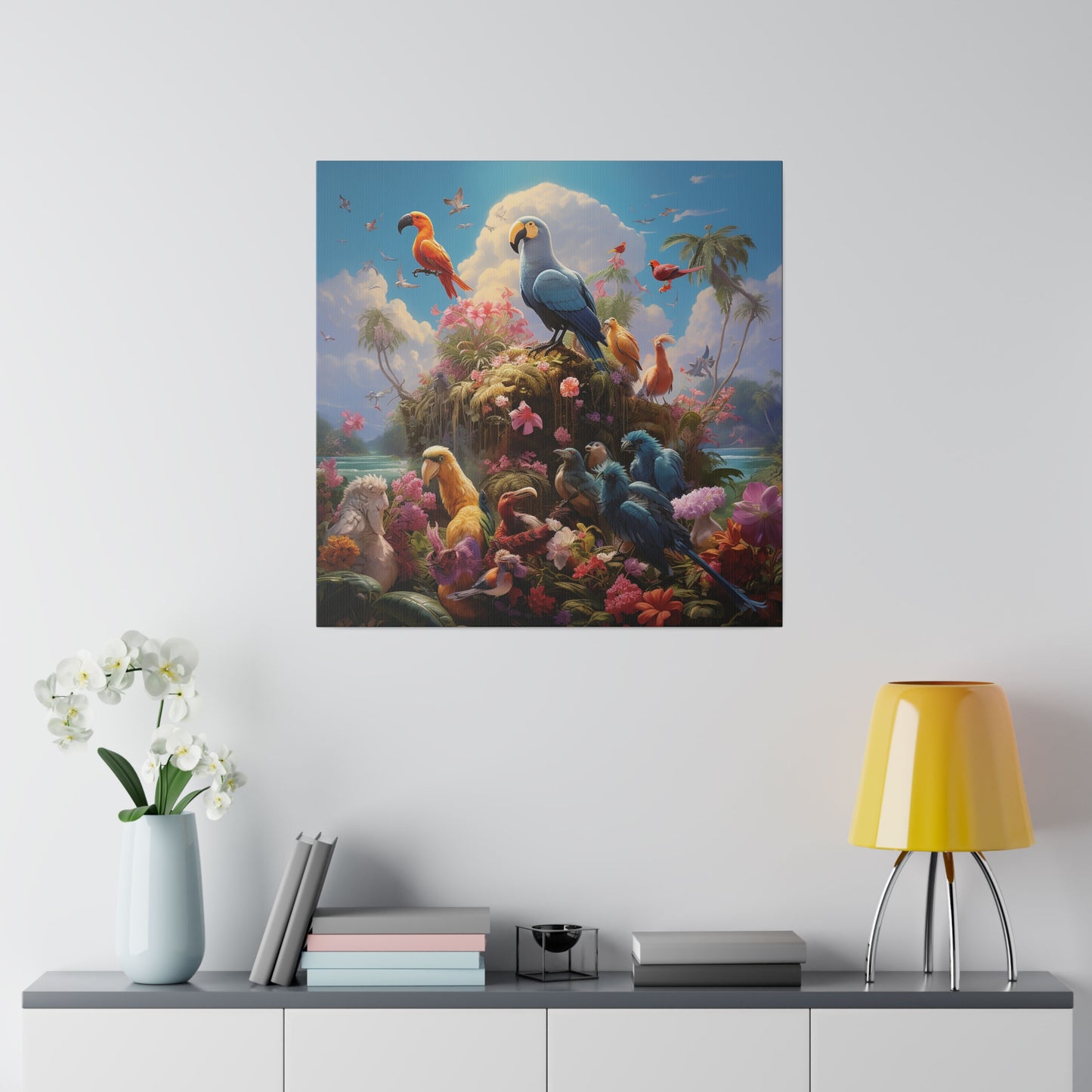 Tropical Birds Matte Canvas