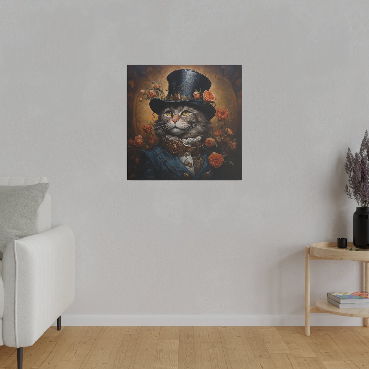 Cat with Hat Matte Canvas
