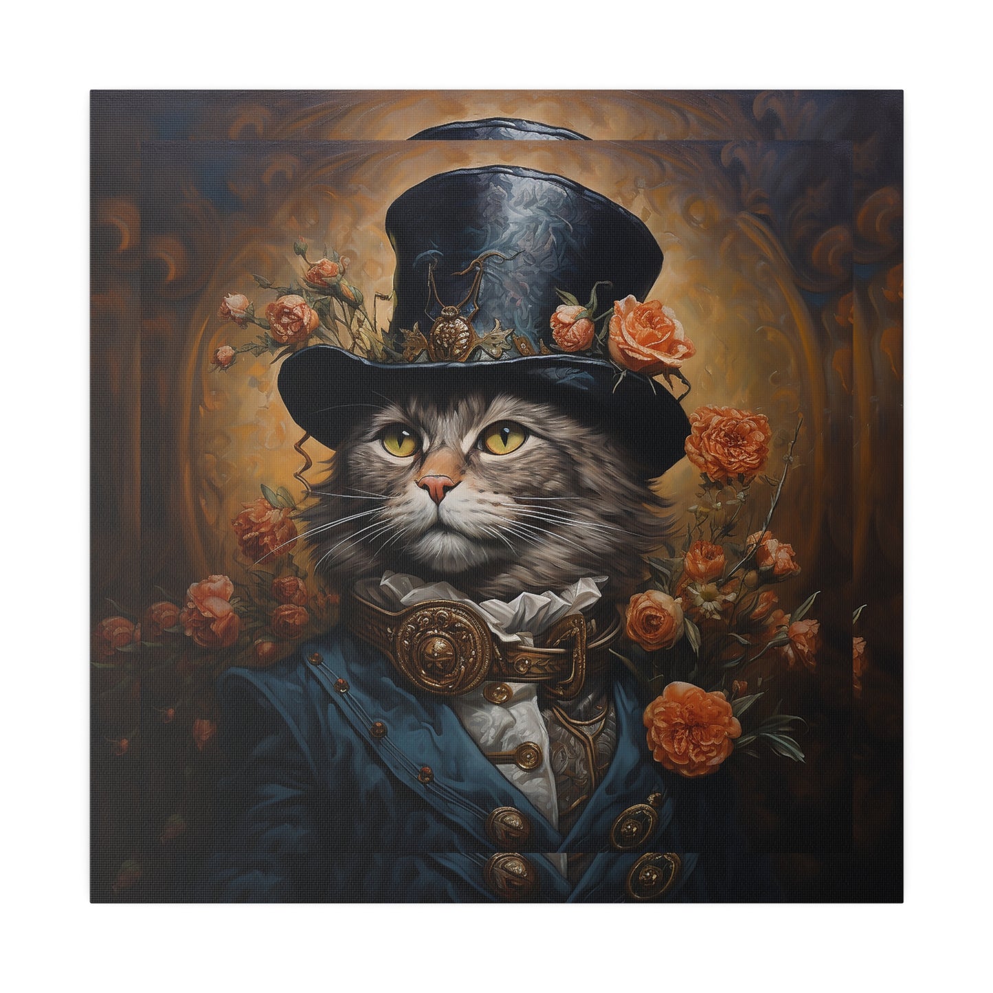 Cat with Hat Matte Canvas