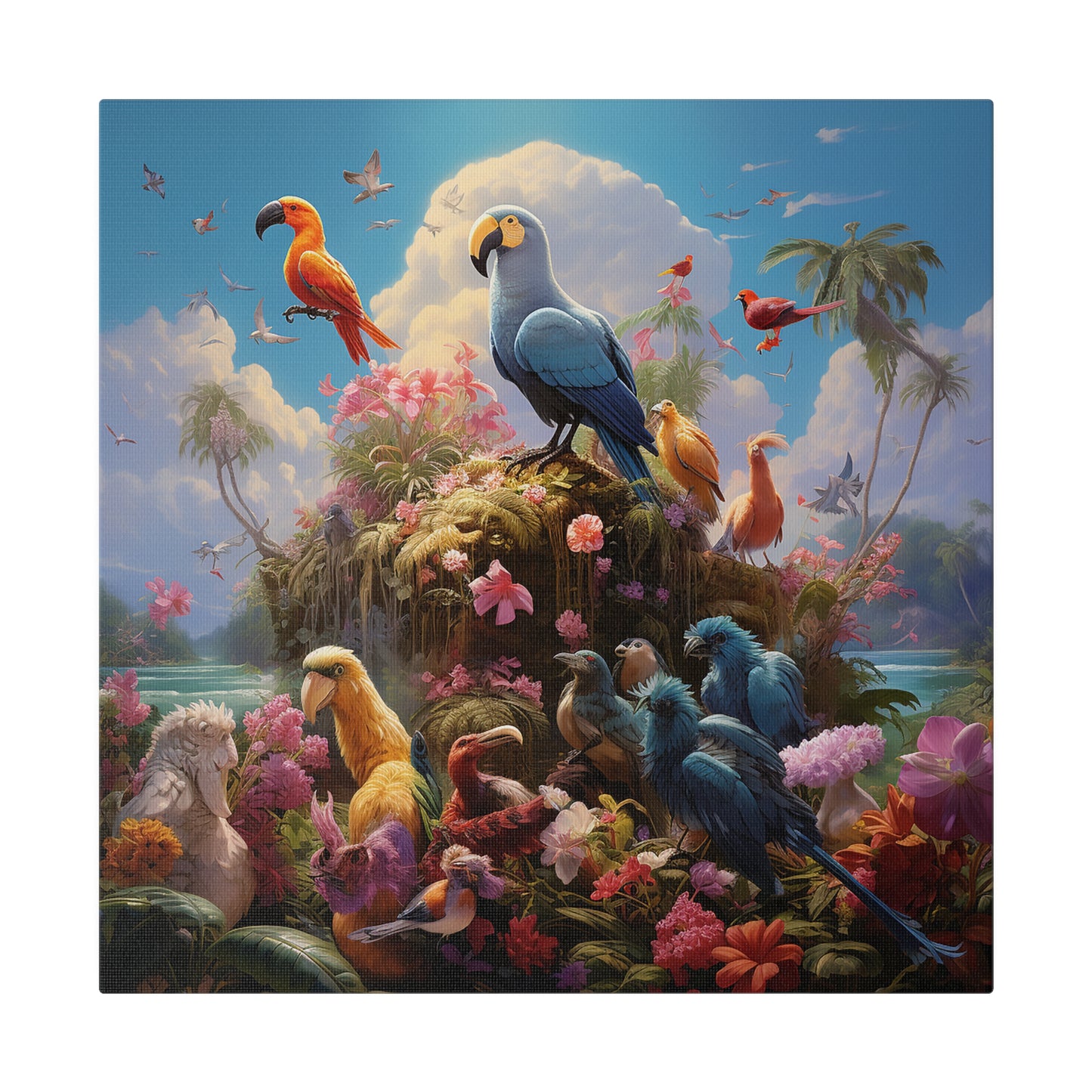 Tropical Birds Matte Canvas