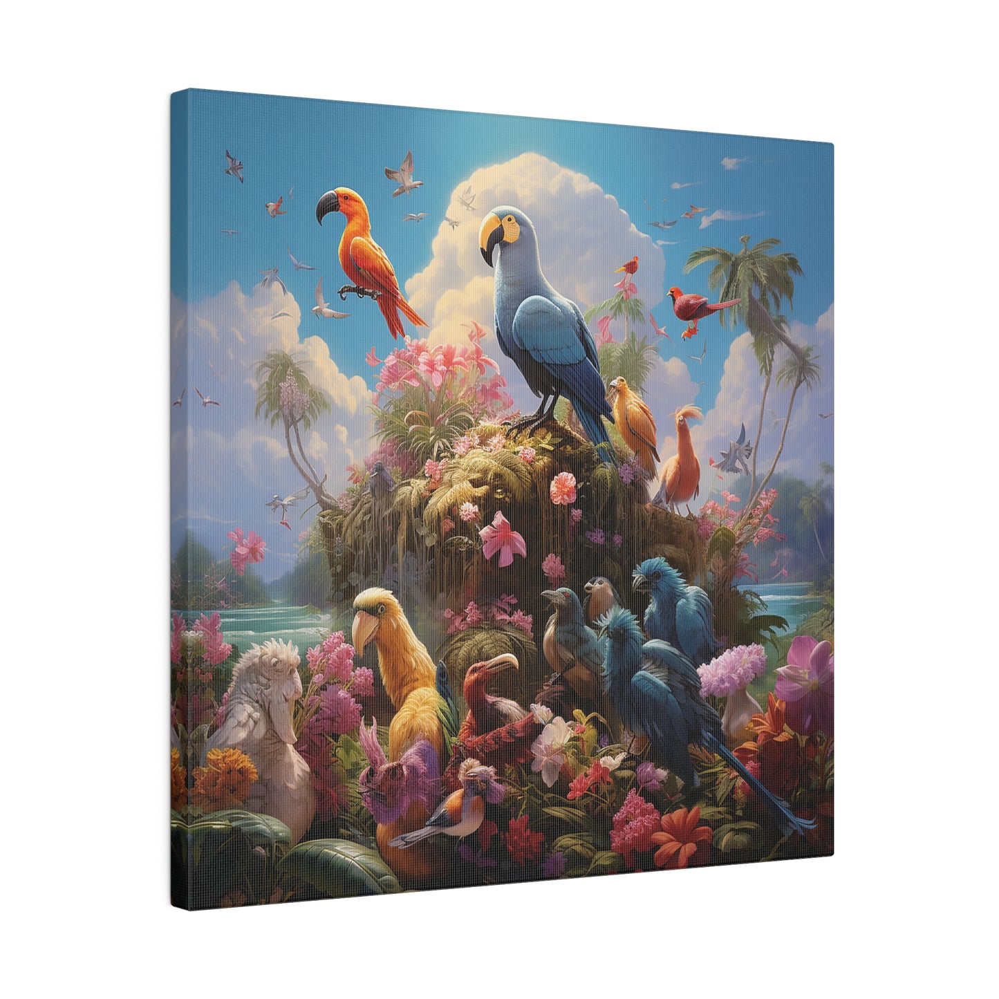 Tropical Birds Matte Canvas