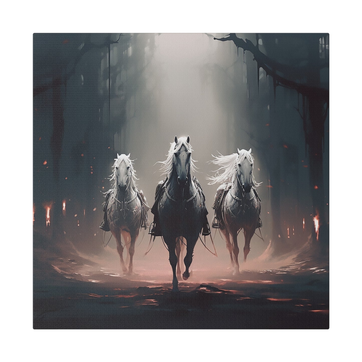 Lienzo mate de caballos guerreros