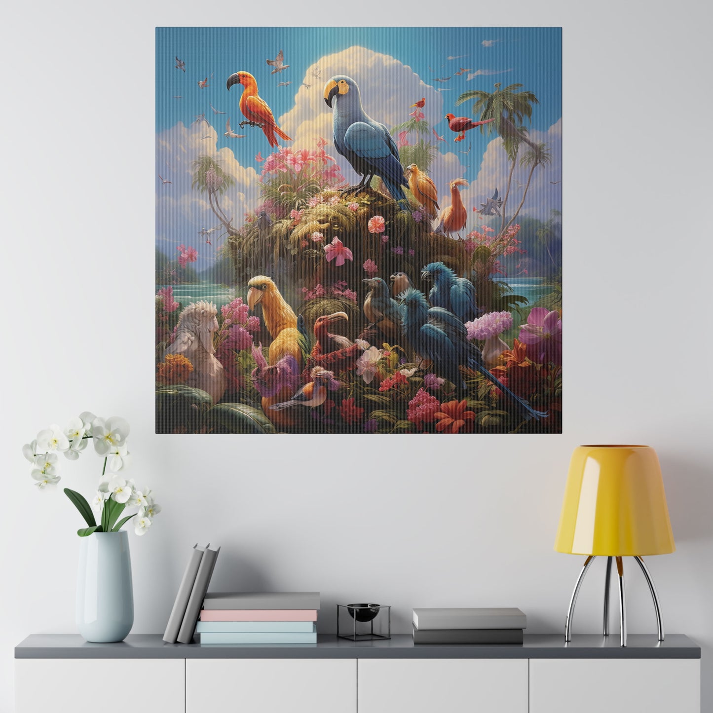 Tropical Birds Matte Canvas