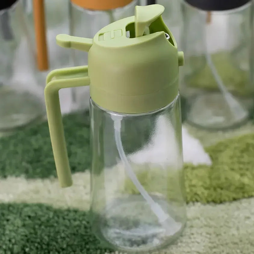 500ml Dual-Function Glass Oil Sprayer and Bottle for BBQ, Baking, and Kitchen Use
