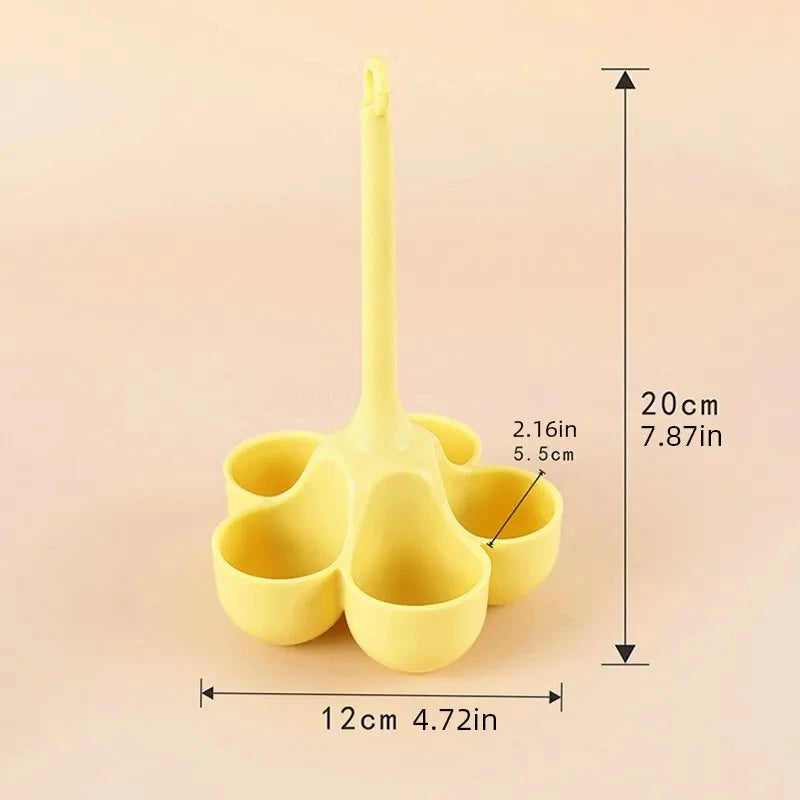 Silicone egg mold featuring five cavities, each shaped to create realistic egg-shaped treats, made from 100% food-grade silicone, suitable for temperatures ranging from -40°C to +200°C, ideal for both freezer and oven use