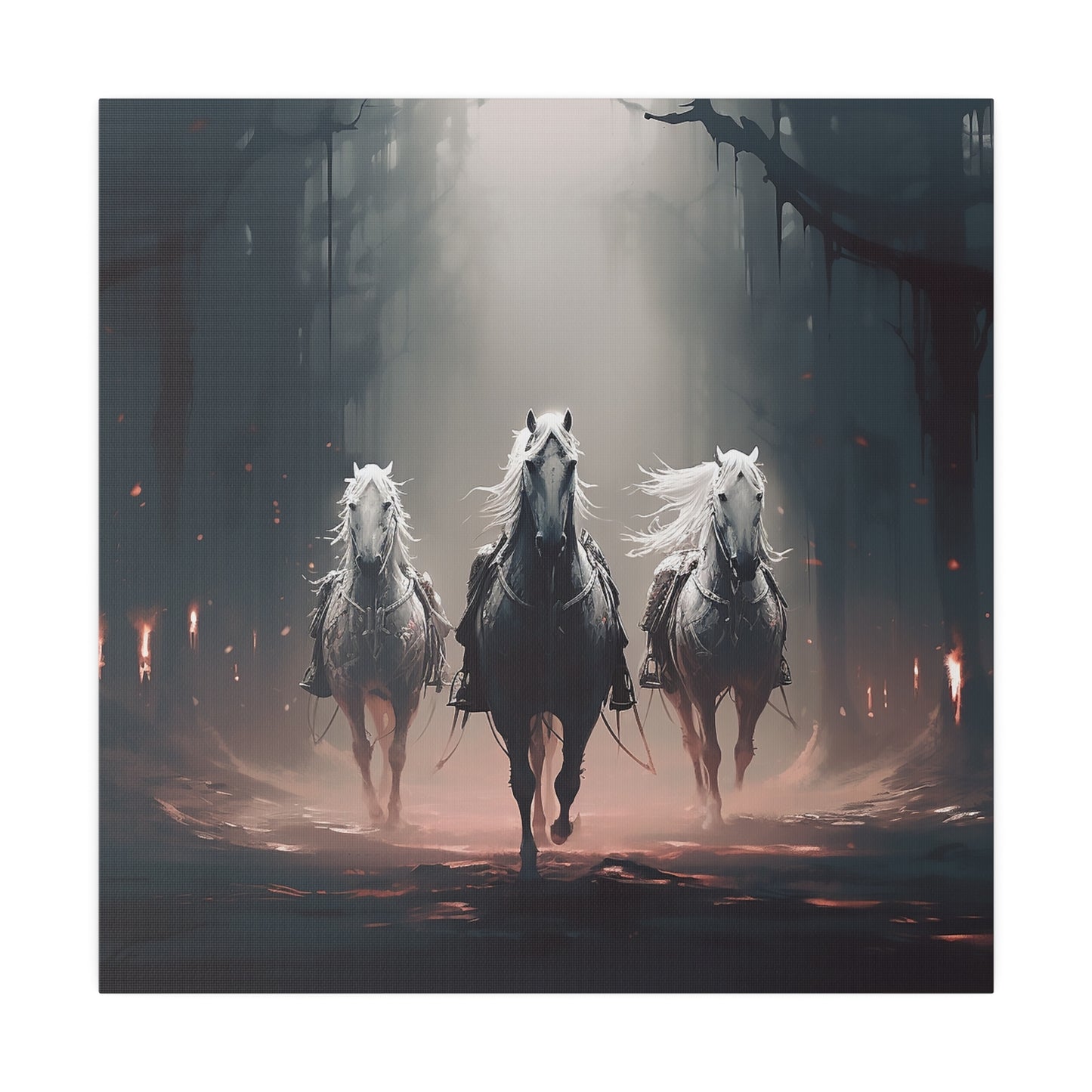 Lienzo mate de caballos guerreros