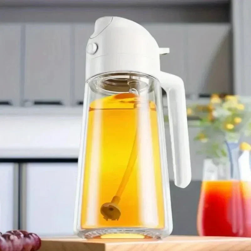 500ml Dual-Function Glass Oil Sprayer and Bottle for BBQ, Baking, and Kitchen Use