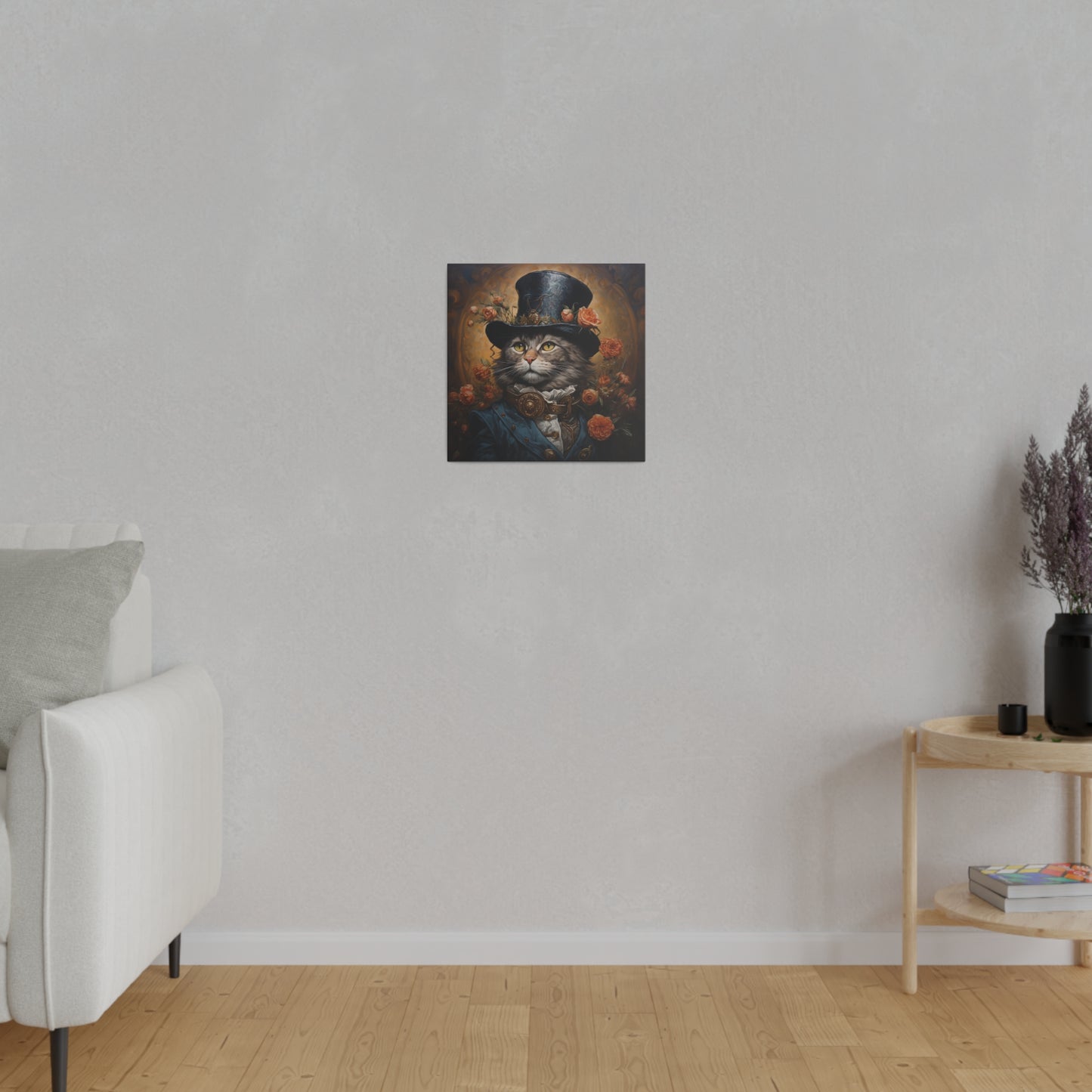 Cat with Hat Matte Canvas