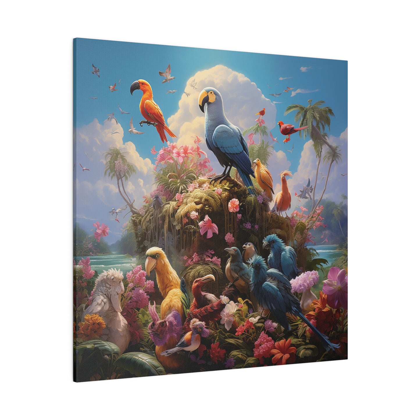Tropical Birds Matte Canvas