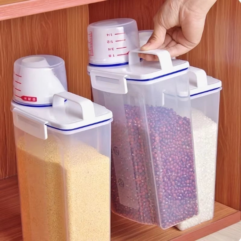 Portable Sealed Storage Jar for Grains, Snacks, and Pet Food - Transparent Kitchen Container