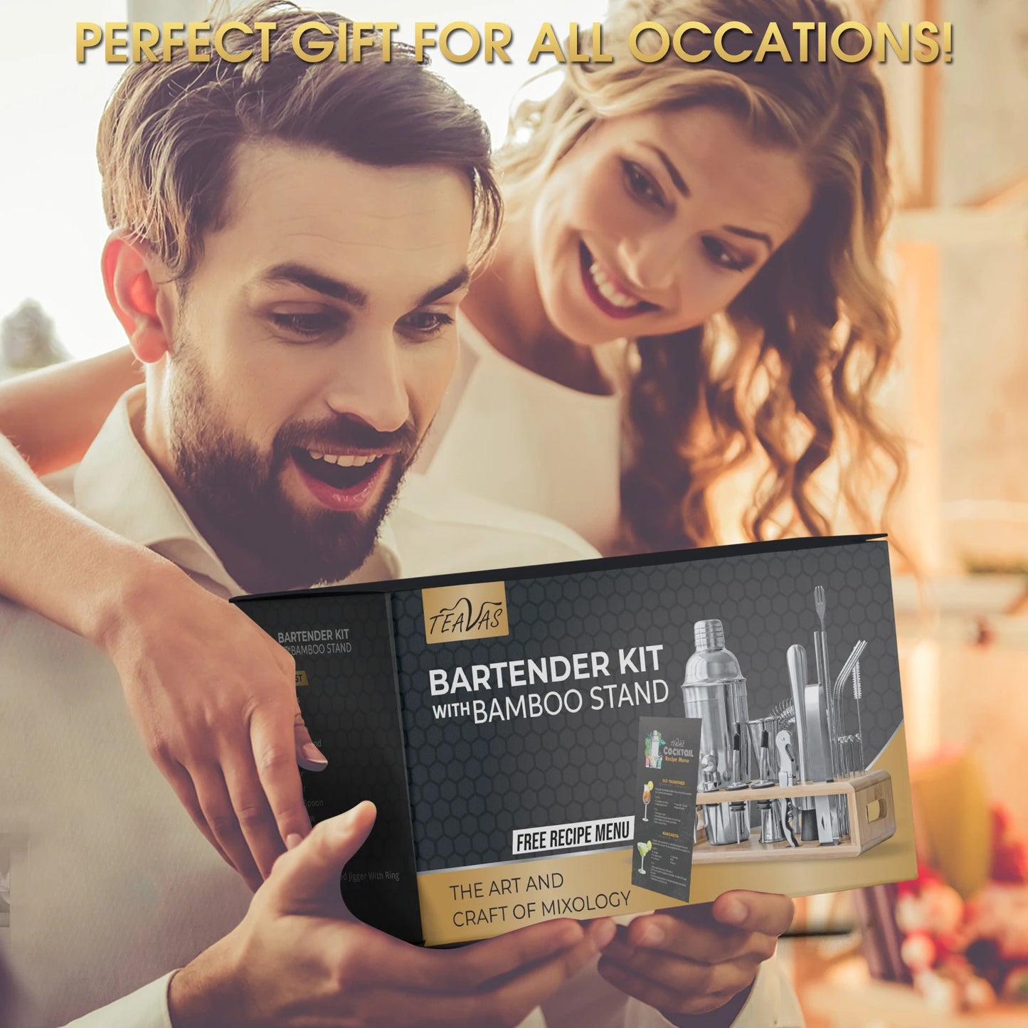 A comprehensive 25-piece mixology bartender kit featuring high-quality stainless steel tools, including a Boston cocktail shaker, muddlers, corkscrew, pourers, jigger, strainer, fruit needles, straws, mixing spoon, brush, wine stoppers, pourer caps, and a sturdy bamboo stand. This all-in-one set provides both amateur and professional bartenders with the essential tools needed to craft a wide variety of cocktails, enhancing any home bar setup