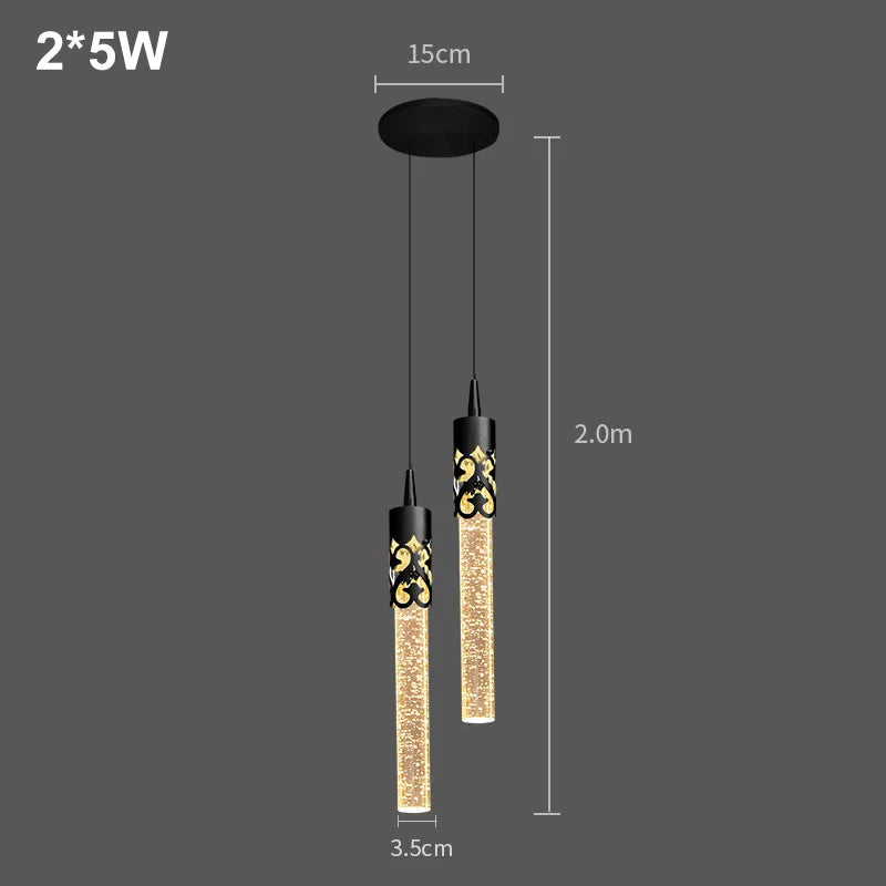 A modern luxury crystal pendant lamp featuring elegant crystal elements suspended from a sleek, contemporary fixture. Designed to add sophistication and glamour to any space, this lamp combines high-quality materials with innovative design, making it a striking focal point in both modern and traditional interiors