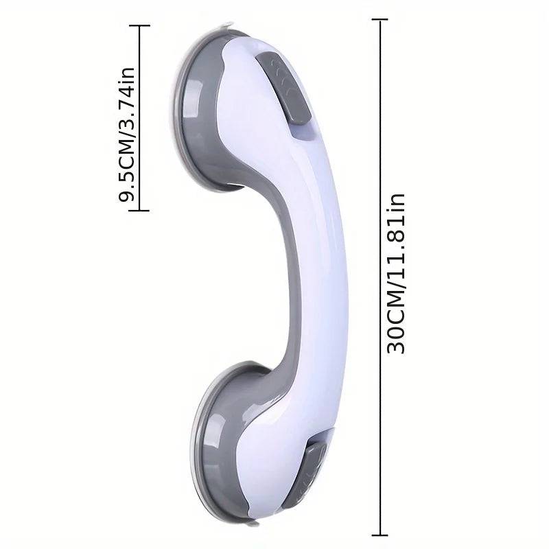 A sturdy, wall-mounted bathroom grab bar designed to provide support and prevent falls, featuring a non-slip surface and constructed from corrosion-resistant materials suitable for wet environments.