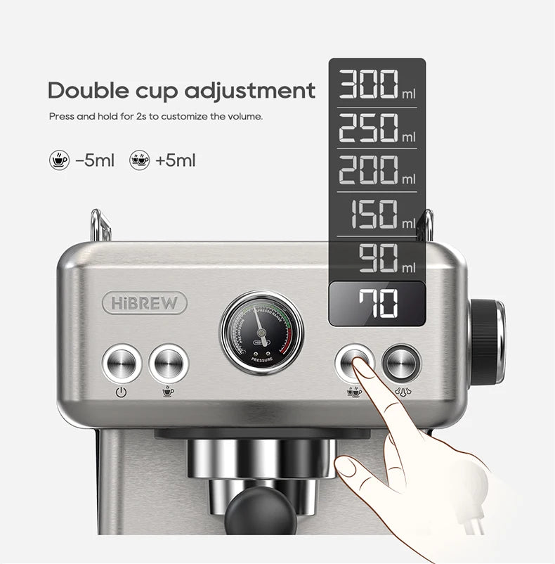 An automatic espresso coffee machine designed for ease of use, featuring a sleek modern design, programmable settings for brewing espresso, and a built-in grinder for fresh coffee grounds.