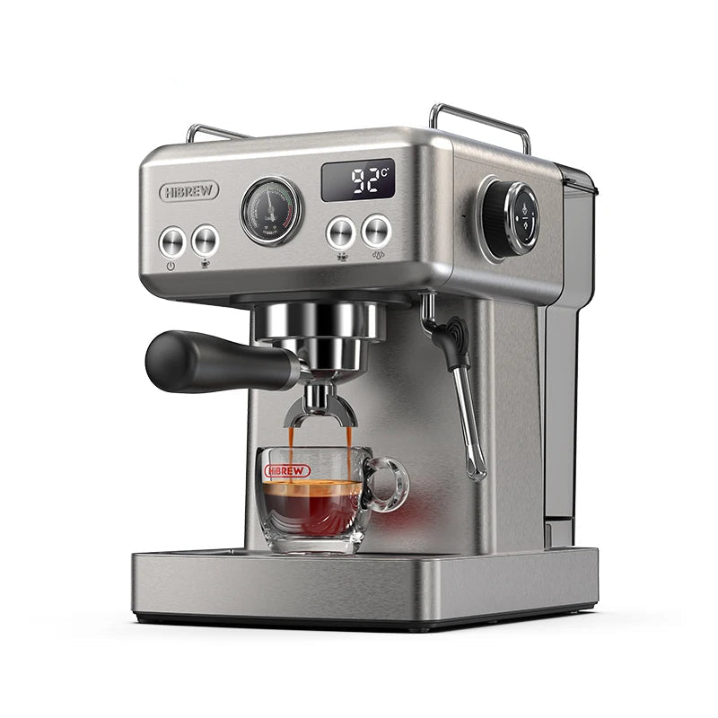 An automatic espresso coffee machine designed for ease of use, featuring a sleek modern design, programmable settings for brewing espresso, and a built-in grinder for fresh coffee grounds.