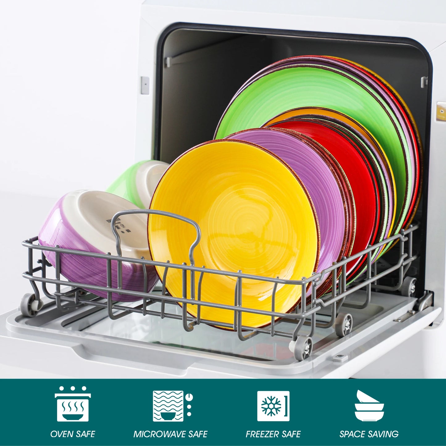 A multicolor ceramic plate set is a collection of dining plates crafted from high-quality ceramic material, featuring a variety of vibrant colors and patterns. These sets are designed to add a touch of elegance and liveliness to your dining experience, making them perfect for both everyday use and special occasions
