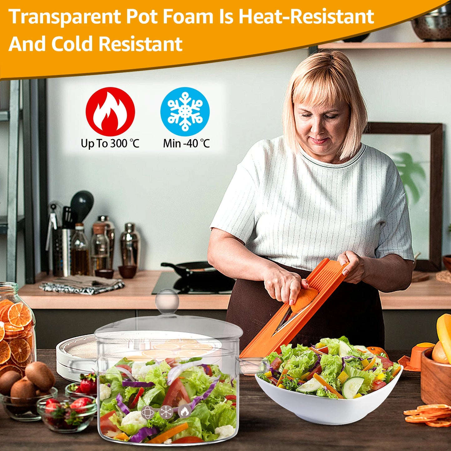A durable heat-resistant glass saucepan, perfect for cooking at high temperatures, with a sturdy handle and transparent design for easy monitoring of food.