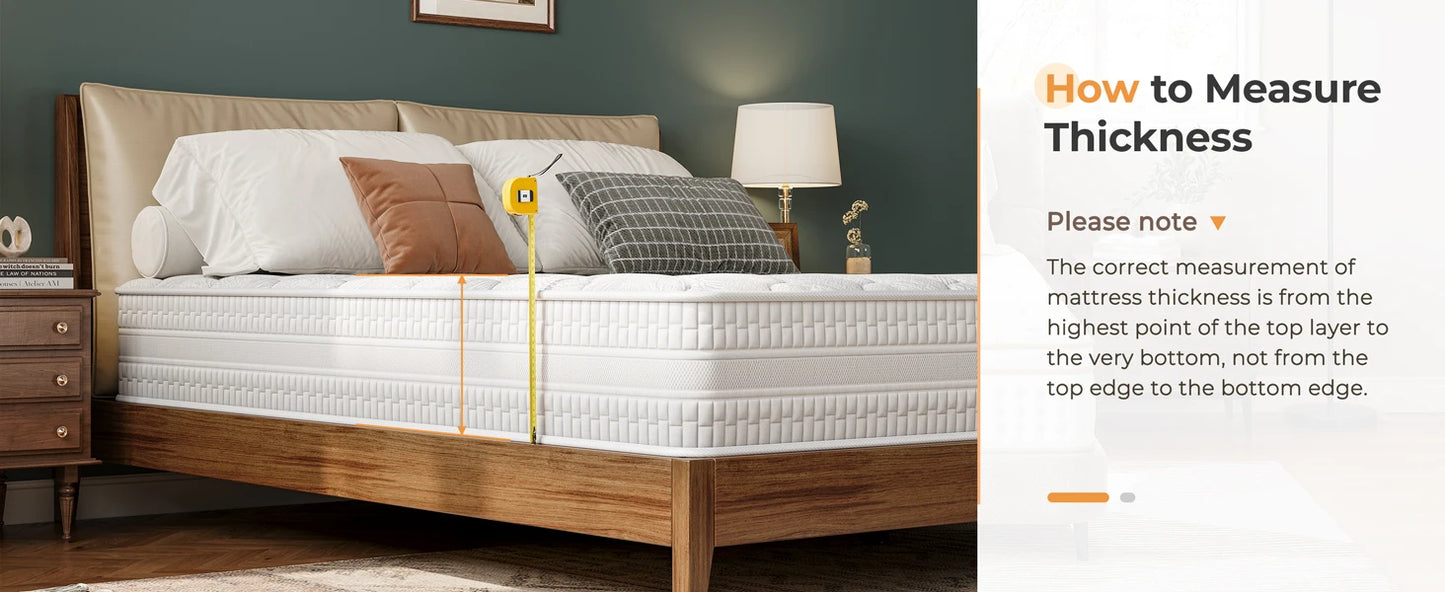 Comfortable mattress featuring pocket springs and memory foam for optimal support and pressure relief. Designed to adapt to body contours, reducing motion transfer for a restful sleep.