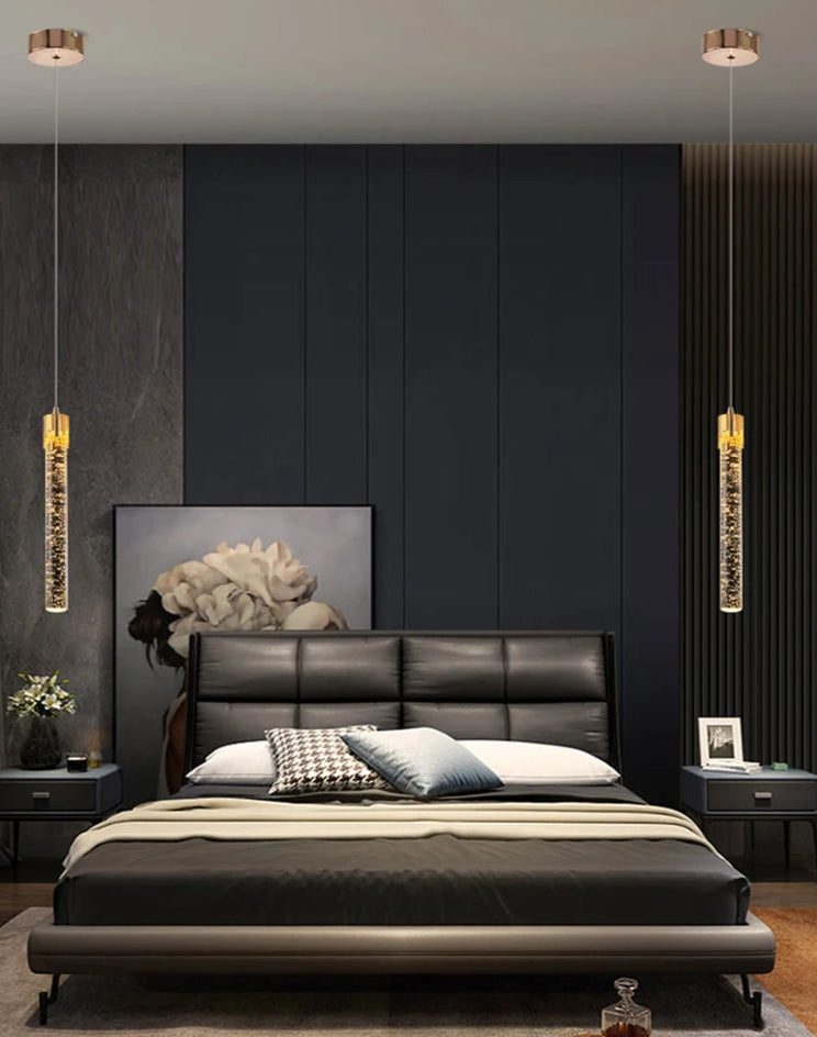 A modern luxury crystal pendant lamp featuring elegant crystal elements suspended from a sleek, contemporary fixture. Designed to add sophistication and glamour to any space, this lamp combines high-quality materials with innovative design, making it a striking focal point in both modern and traditional interiors