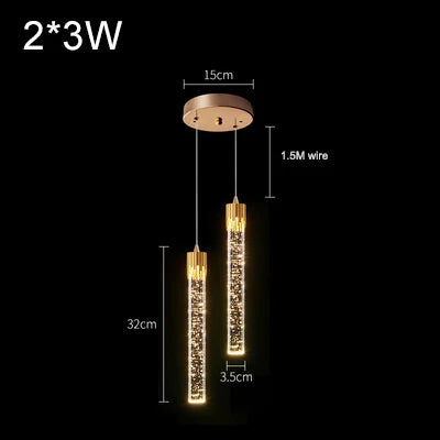 A modern luxury crystal pendant lamp featuring elegant crystal elements suspended from a sleek, contemporary fixture. Designed to add sophistication and glamour to any space, this lamp combines high-quality materials with innovative design, making it a striking focal point in both modern and traditional interiors