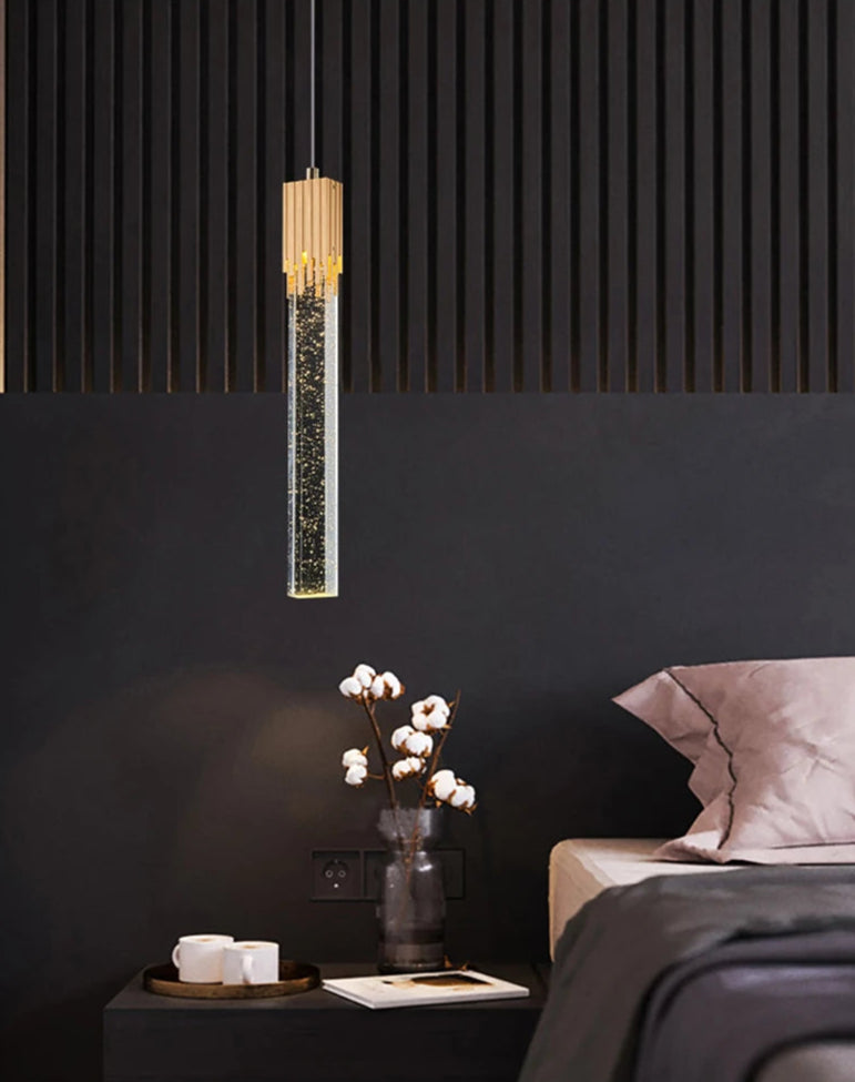A modern luxury crystal pendant lamp featuring elegant crystal elements suspended from a sleek, contemporary fixture. Designed to add sophistication and glamour to any space, this lamp combines high-quality materials with innovative design, making it a striking focal point in both modern and traditional interiors