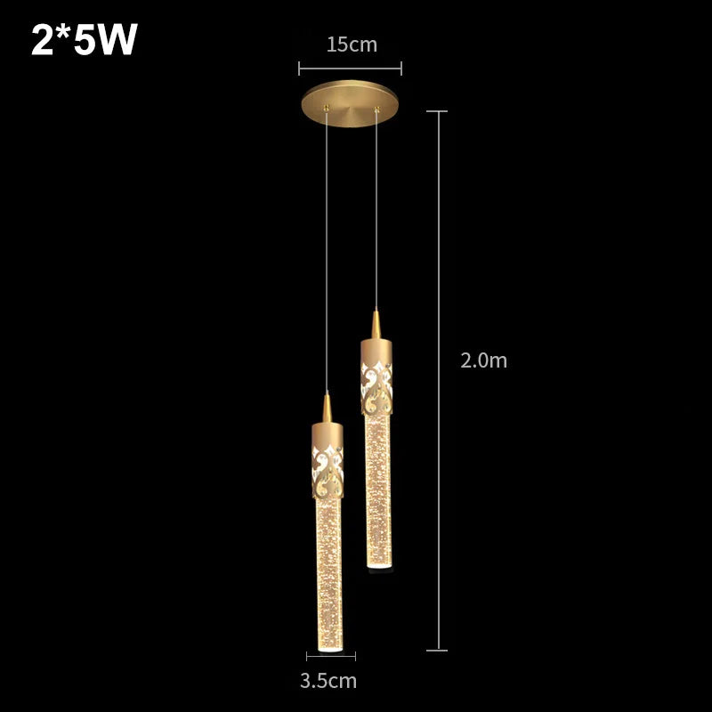 A modern luxury crystal pendant lamp featuring elegant crystal elements suspended from a sleek, contemporary fixture. Designed to add sophistication and glamour to any space, this lamp combines high-quality materials with innovative design, making it a striking focal point in both modern and traditional interiors