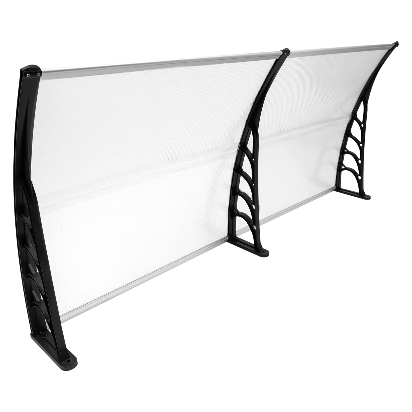 A front door canopy, also known as a door awning, is a protective structure attached above a doorway. It shields the entrance from weather elements such as rain, snow, and sun, enhancing both the functionality and aesthetic appeal of the home's exterior
