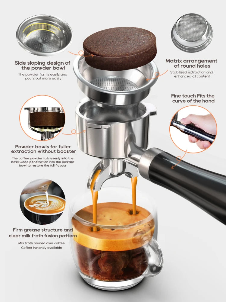 An automatic espresso coffee machine designed for ease of use, featuring a sleek modern design, programmable settings for brewing espresso, and a built-in grinder for fresh coffee grounds.