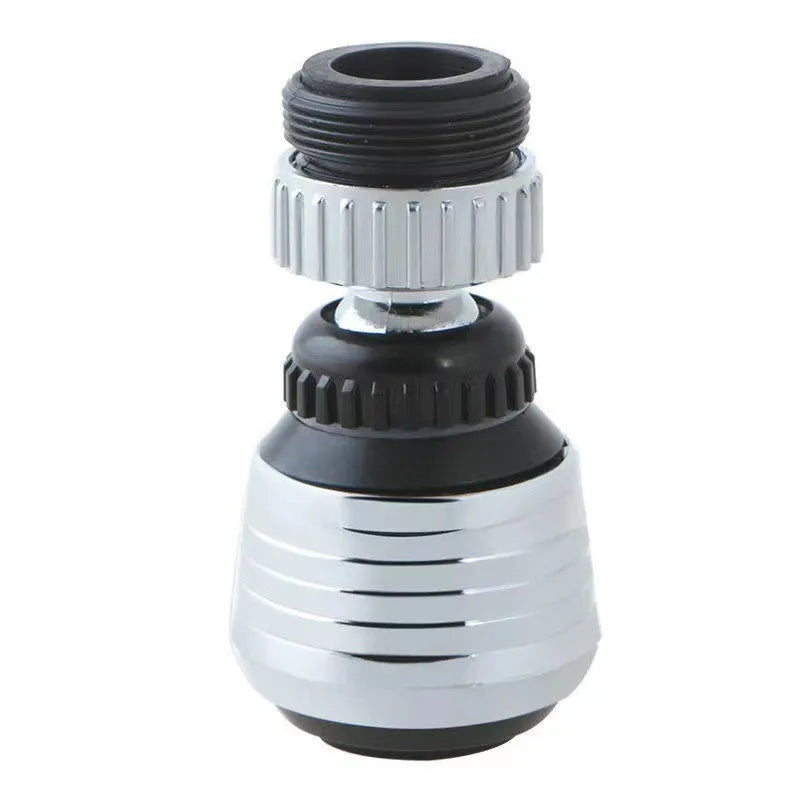 Flexible faucet extension with 360-degree rotation, allowing adjustable water flow direction for enhanced sink accessibility
