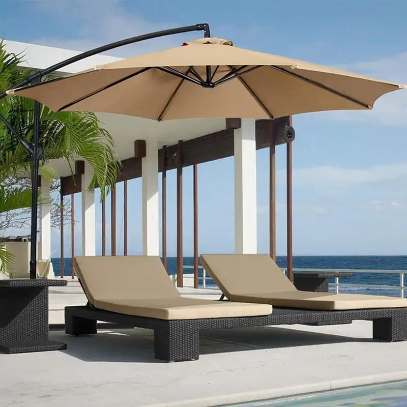 A durable patio umbrella replacement canopy made from high-quality, weather-resistant fabric. Designed to fit standard umbrella frames, it provides effective protection against sun and rain, enhancing the longevity and appearance of outdoor spaces
