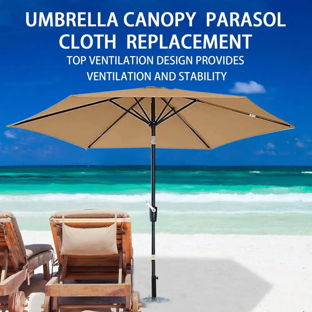 A durable patio umbrella replacement canopy made from high-quality, weather-resistant fabric. Designed to fit standard umbrella frames, it provides effective protection against sun and rain, enhancing the longevity and appearance of outdoor spaces