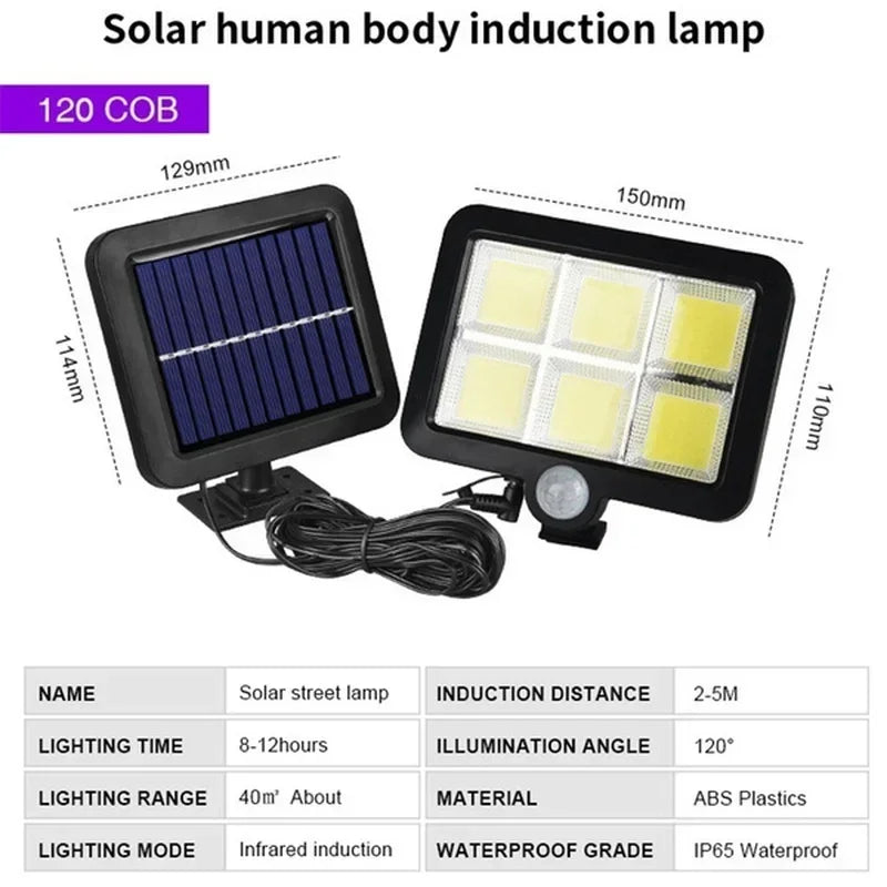 Modern solar-powered split wall lamp with energy-efficient LED lighting. Designed for outdoor use, featuring a sleek, weather-resistant build and automatic dusk-to-dawn activation for enhanced illumination and security