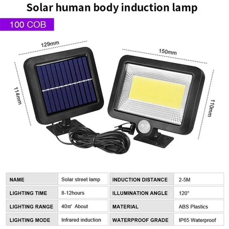 Modern solar-powered split wall lamp with energy-efficient LED lighting. Designed for outdoor use, featuring a sleek, weather-resistant build and automatic dusk-to-dawn activation for enhanced illumination and security