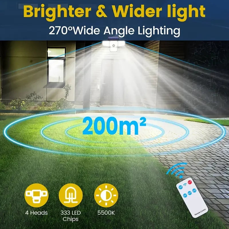 Outdoor solar lights with motion sensor, designed to automatically illuminate when movement is detected. These energy-efficient lights are perfect for pathways, gardens, or driveways and are powered by solar energy.