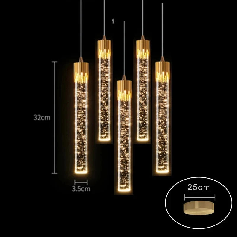 A modern luxury crystal pendant lamp featuring elegant crystal elements suspended from a sleek, contemporary fixture. Designed to add sophistication and glamour to any space, this lamp combines high-quality materials with innovative design, making it a striking focal point in both modern and traditional interiors