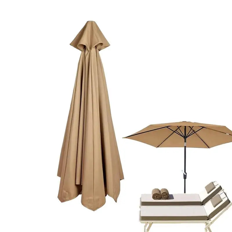 A durable patio umbrella replacement canopy made from high-quality, weather-resistant fabric. Designed to fit standard umbrella frames, it provides effective protection against sun and rain, enhancing the longevity and appearance of outdoor spaces
